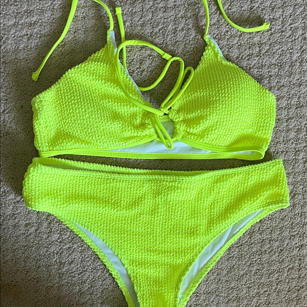 SHEIN Neon Yellow Bikini Set